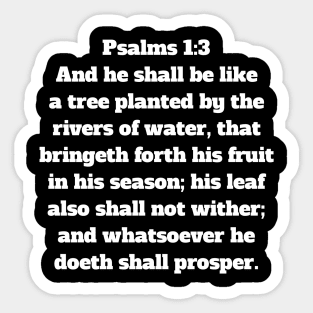 Psalm 1:3 King James Version Bible Verse Typography Sticker